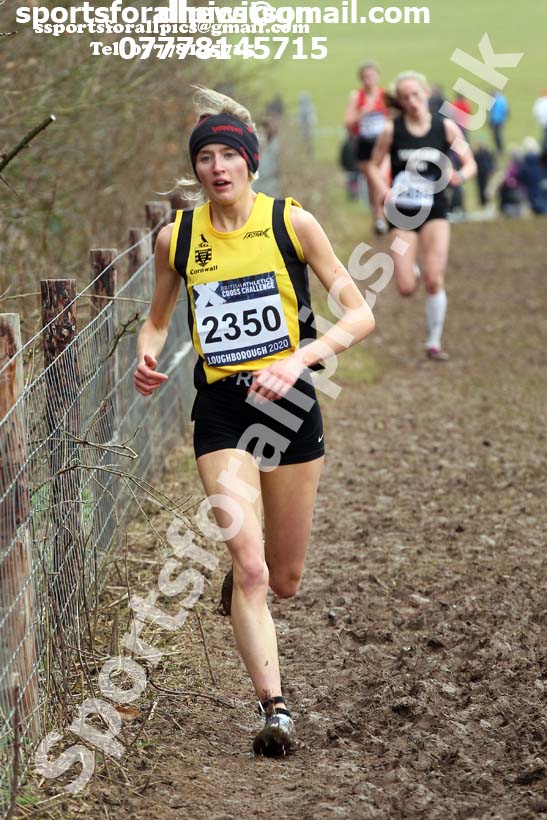 Womens under-20s, 2020 British Athletics Inter Counties Cross Country Champs., Prestwold Hall, Loughborough. Photo: David T. Hewitson/Sports for All Pics